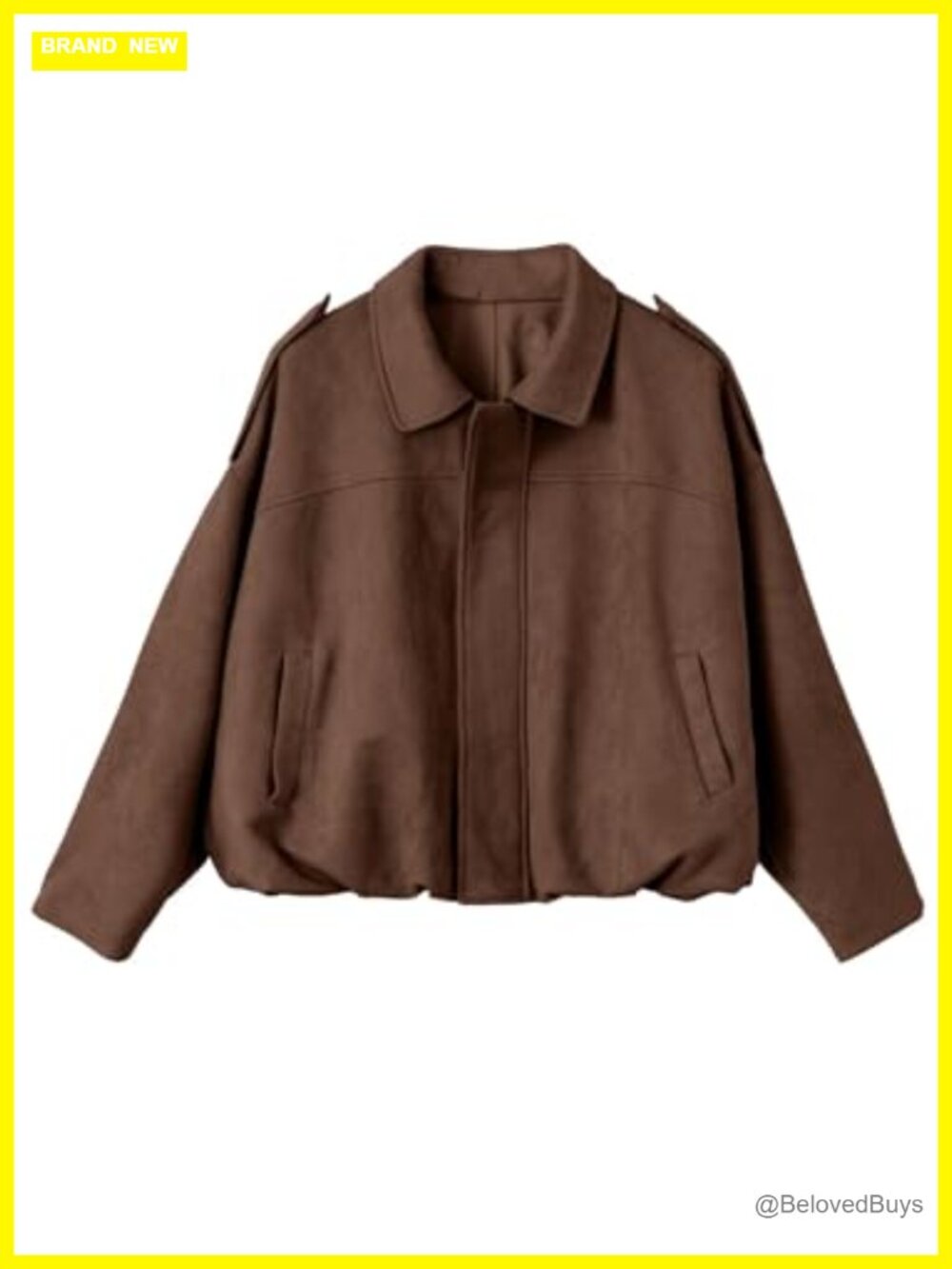 Faux Suede Cropped Bomber Jacket Women's Fall Streetwear